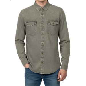 1 Pcs Denim Full Sleeve Double Poket- Ash